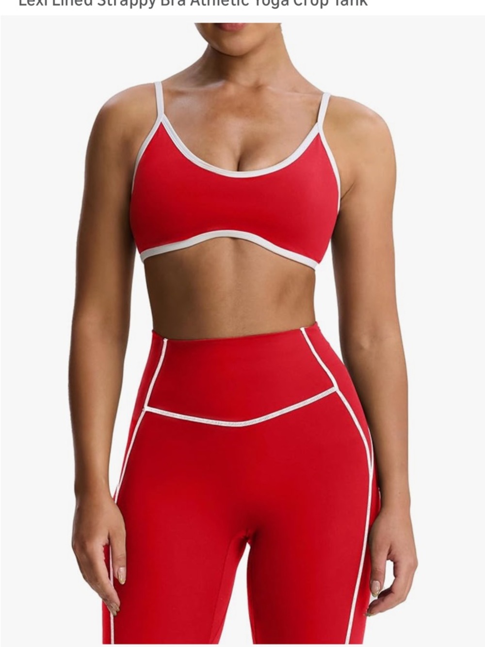 Red Lined Strappy Sports Bra